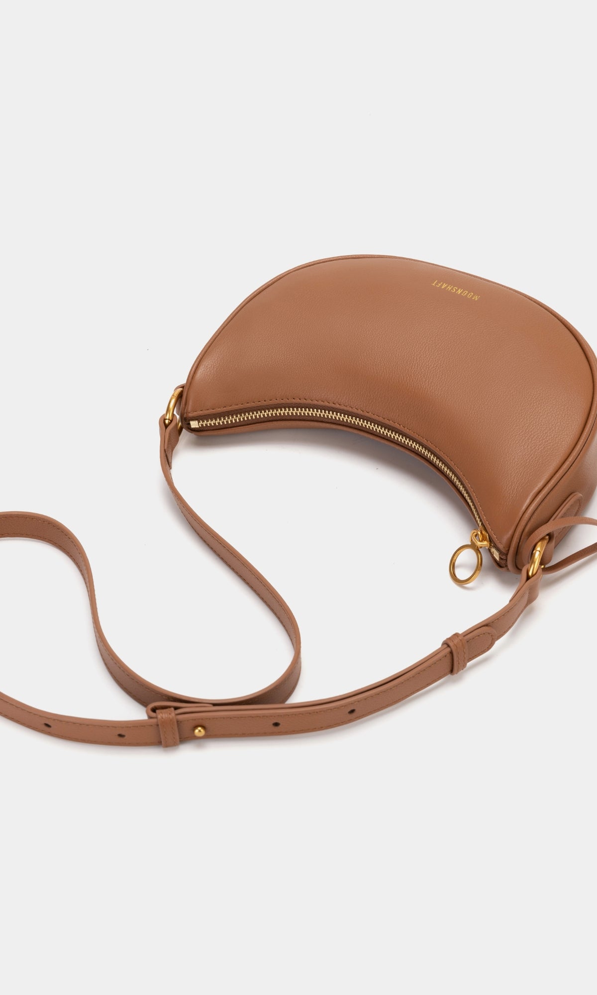 Mooni Crescent Shaped Leather Bag - Sky Blue
