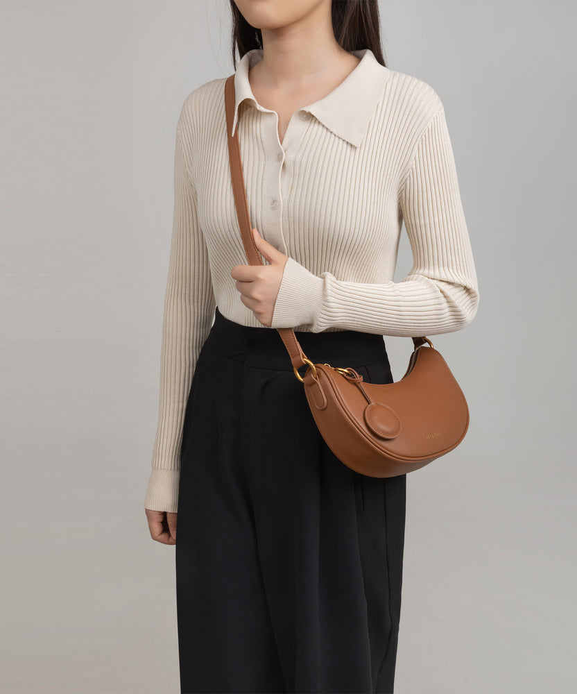 Structured Leather Crescent Moon Bag main image 1
