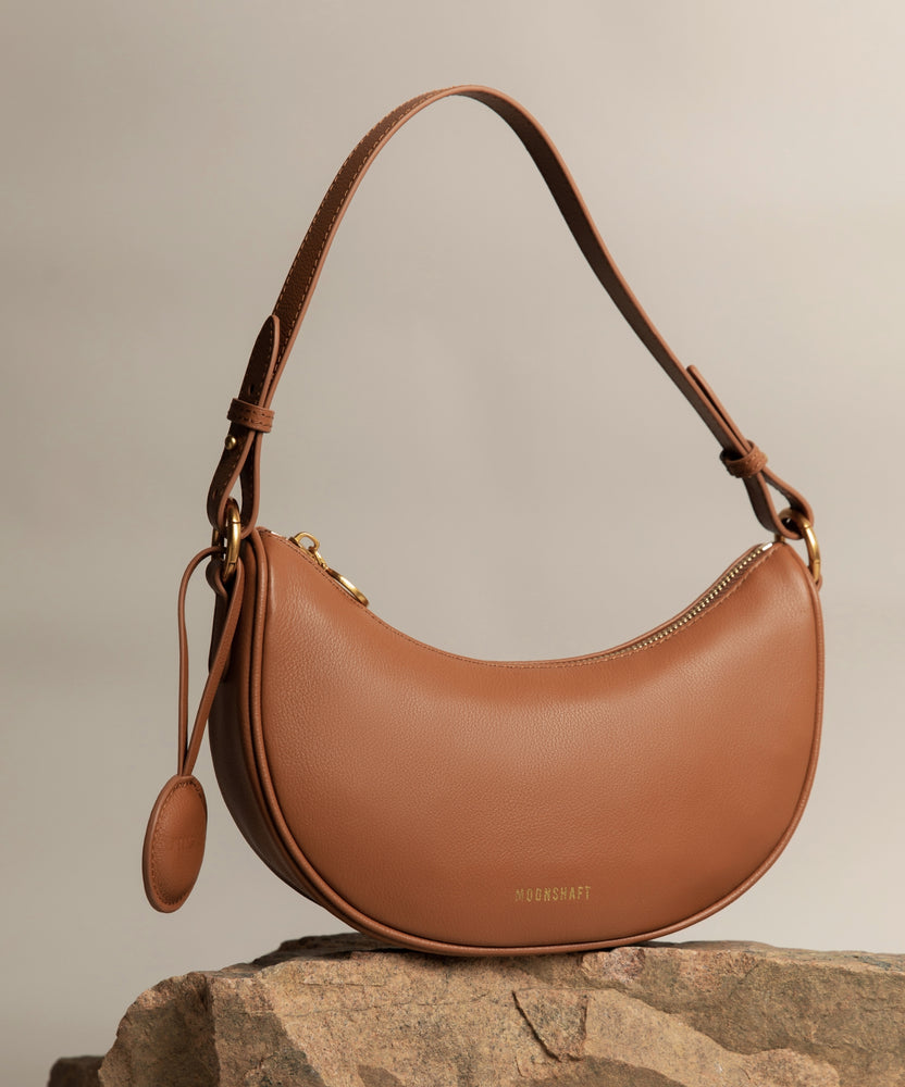 Structured Leather Crescent Moon Bag main image 0