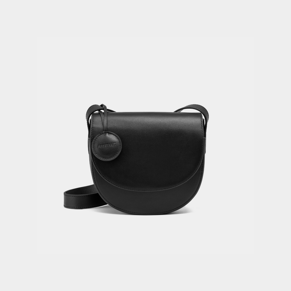 black leather crossbody backpack Half Moon Crossbody Bag – Moonshaft